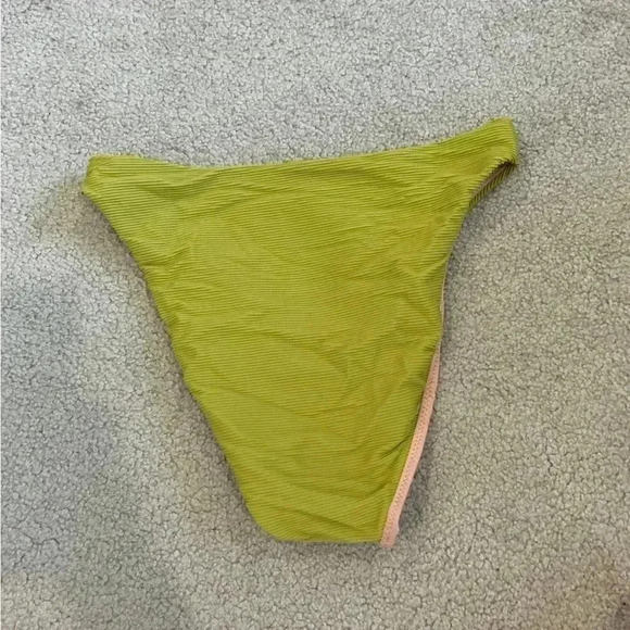 New with tags J crew green Ribbed high-rise cheeky bikini bottom in size xxs - Picture 3 of 5